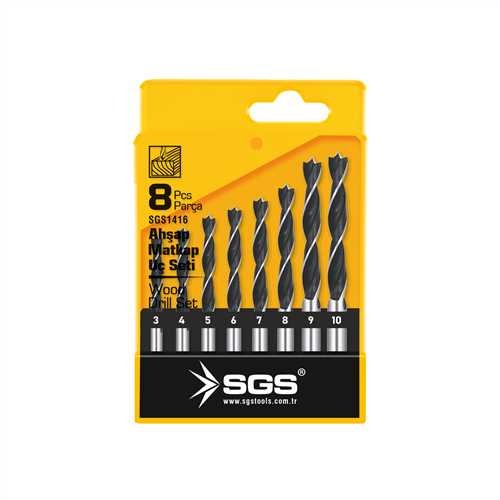 Coffret de forets à bois SGS 8 pièces (3 à 10 mm)