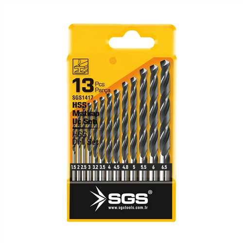 Coffret de forets SGS 13 pièces (1,5 à 6,5 mm)