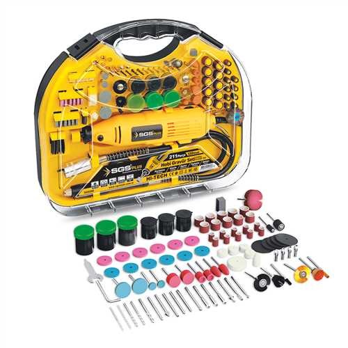 Mini-meuleuse multifonction SGS Plus 130 W – coffret 211 pièces