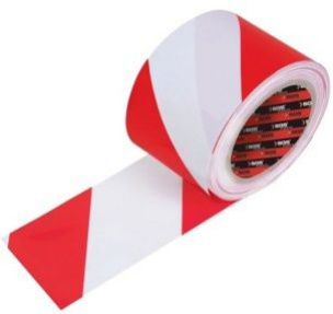 Ruban de signalisation rouge et blanc SGS 60 mm × 180 m